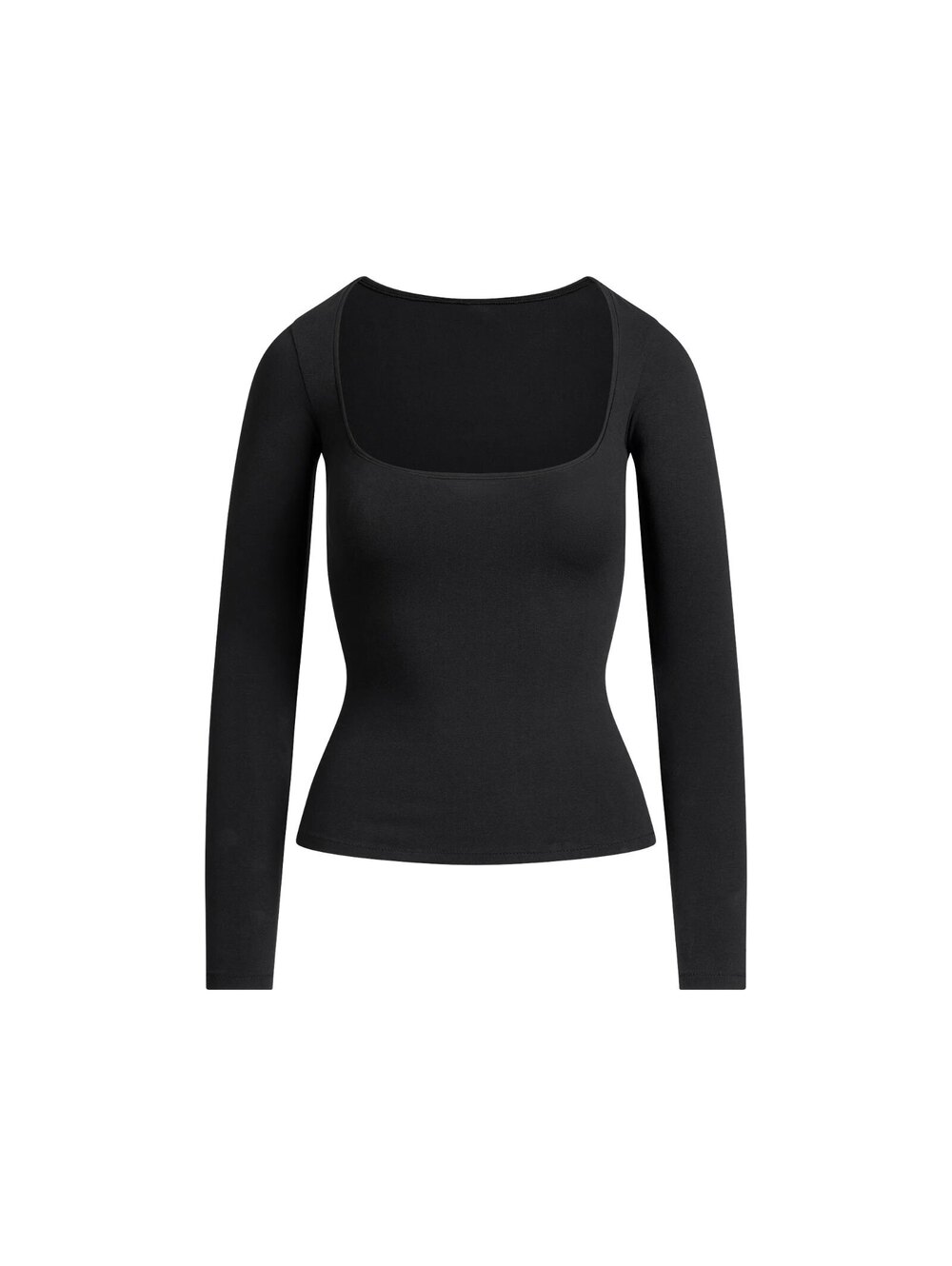 Skims Cotton Jersey Scoop Neck Long Sleeve